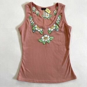 Y2K Vintage Sequins Ribbed Tank 0073